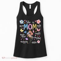 She Is Mom Bible Verses Christian Boho Floral Women's Tank Top thumb 0