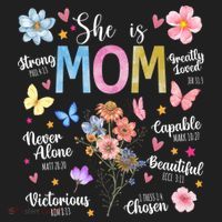 She Is Mom Bible Verses Christian Boho Floral Hat thumb 2
