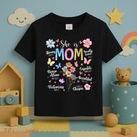 She Is Mom Bible Verses Christian Boho Floral Toddler T-Shirt thumb 3