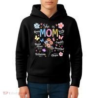 She Is Mom Bible Verses Christian Boho Floral Kids Hoodie thumb 4