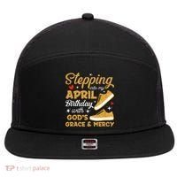 Stepping Into My April Birthday With God's Grace & Mercy  7 Panel Mesh Trucker Snapback Hat thumb 0
