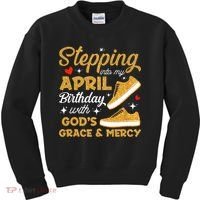 Stepping Into My April Birthday With God's Grace & Mercy  Kids Sweatshirt thumb 0