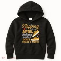 Stepping Into My April Birthday With God's Grace & Mercy  Kids Hoodie thumb 0