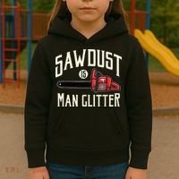 Sawdust Is Man Glitter Funny Chainsaw Lumberjack Kids Hoodie thumb 3