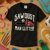 Sawdust Is Man Glitter Funny Chainsaw Lumberjack Kids T-Shirt thumb 3