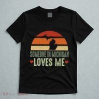 Someone In Michigan Loves Me Retro Vintage State T-Shirt thumb 5