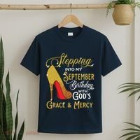 Stepping Into My September Birthday With Gods Grace Mercy T-Shirt thumb 2