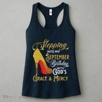 Stepping Into My September Birthday With Gods Grace Mercy Women's Tank Top thumb 3