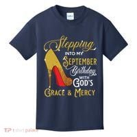 Stepping Into My September Birthday With Gods Grace Mercy Kids T-Shirt thumb 0