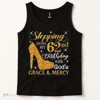 Stepping Into My 62nd Birthday With God's Grace & Mercy Tank Top thumb 2