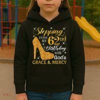 Stepping Into My 62nd Birthday With God's Grace & Mercy Kids Hoodie thumb 3