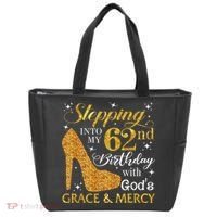 Stepping Into My 62nd Birthday With God's Grace & Mercy Tote Bag thumb 0