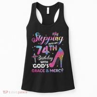 Stepping Into My 74th Birthday Gift Women 74 Years Old Pumps Women's Tank Top thumb 0