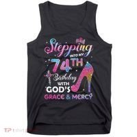 Stepping Into My 74th Birthday Gift Women 74 Years Old Pumps Tank Top thumb 0