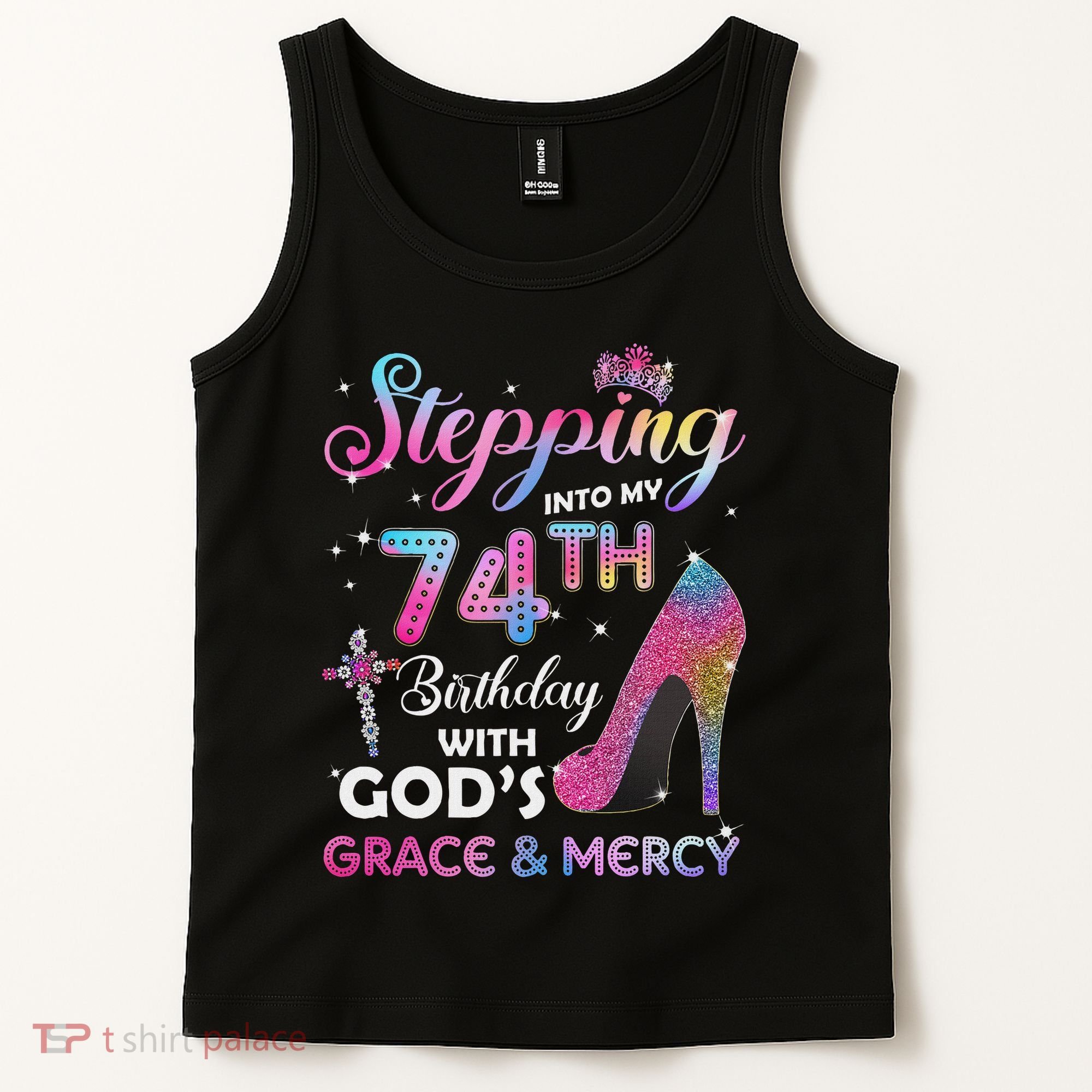 Stepping Into My 74th Birthday Gift Women 74 Years Old Pumps Tank Top