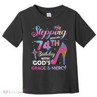 Stepping Into My 74th Birthday Gift Women 74 Years Old Pumps Toddler T-Shirt thumb 0