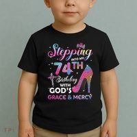 Stepping Into My 74th Birthday Gift Women 74 Years Old Pumps Toddler T-Shirt thumb 2