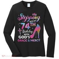 Stepping Into My 74th Birthday Gift Women 74 Years Old Pumps Women's Long Sleeve Shirt thumb 0
