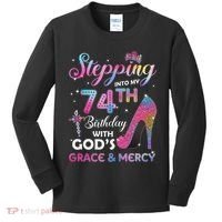 Stepping Into My 74th Birthday Gift Women 74 Years Old Pumps Kids Long Sleeve Shirt thumb 0