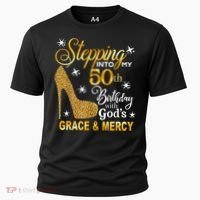 Stepping into my 50th birthday with God's grace & Mercy Cooling Performance Crew T-Shirt thumb 0