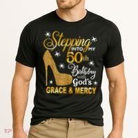 Stepping into my 50th birthday with God's grace & Mercy Cooling Performance Crew T-Shirt thumb 2