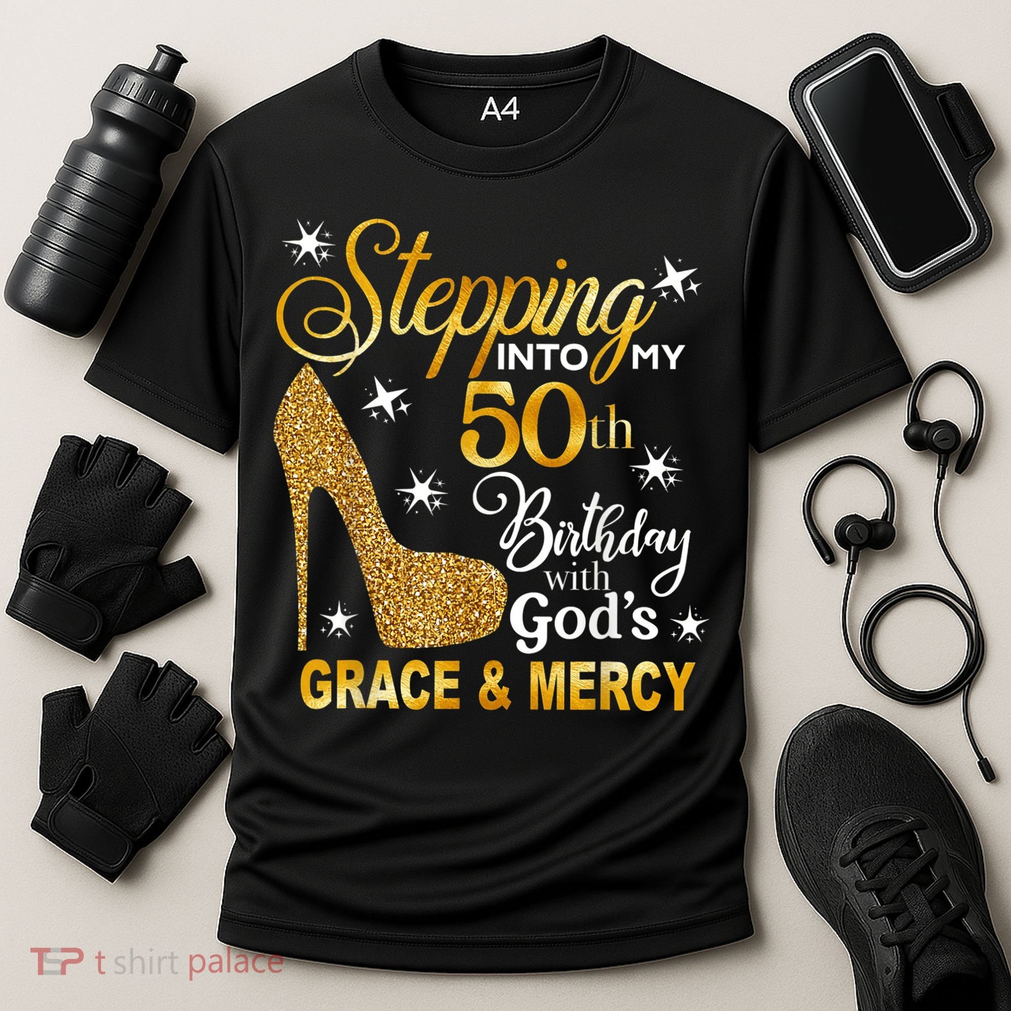 Stepping into my 50th birthday with God's grace & Mercy Cooling Performance Crew T-Shirt