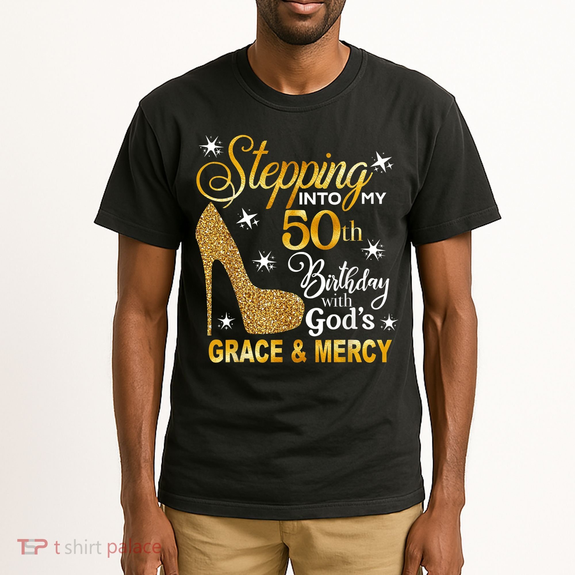 Stepping into my 50th birthday with God's grace & Mercy Tall T-Shirt