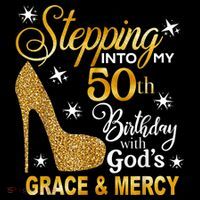 Stepping into my 50th birthday with God's grace & Mercy Women's Hoodie thumb 2