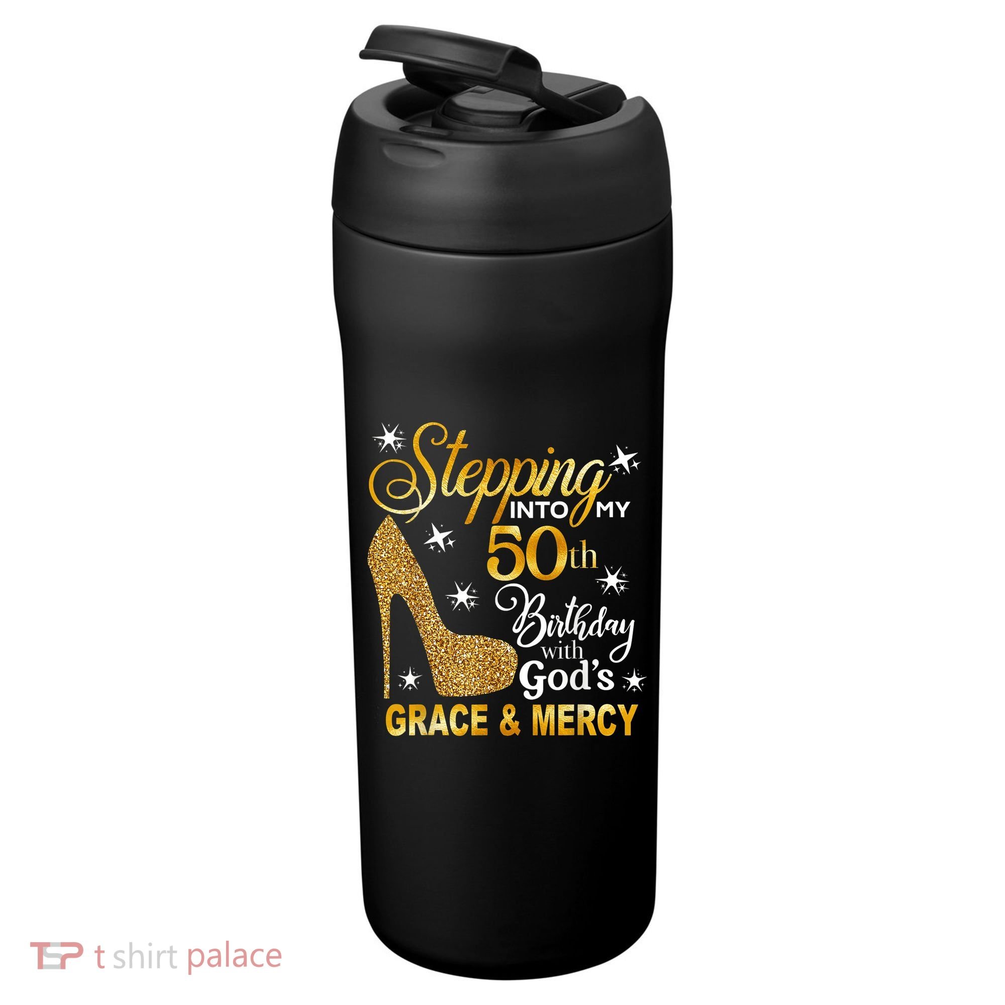 Stepping into my 50th birthday with God's grace & Mercy 24oz Duet Stainless Steel Tumbler