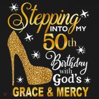 Stepping into my 50th birthday with God's grace & Mercy Cropped Pullover Crew thumb 4
