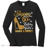 Stepping into my 50th birthday with God's grace & Mercy Women's Long Sleeve Shirt thumb 0