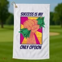 Success Is My Only Option Money Golf Towel thumb 1