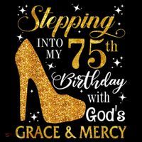 Stepping into my 75th Birthday Present with God's grace & Mercy Tee Women's Tank Top thumb 5