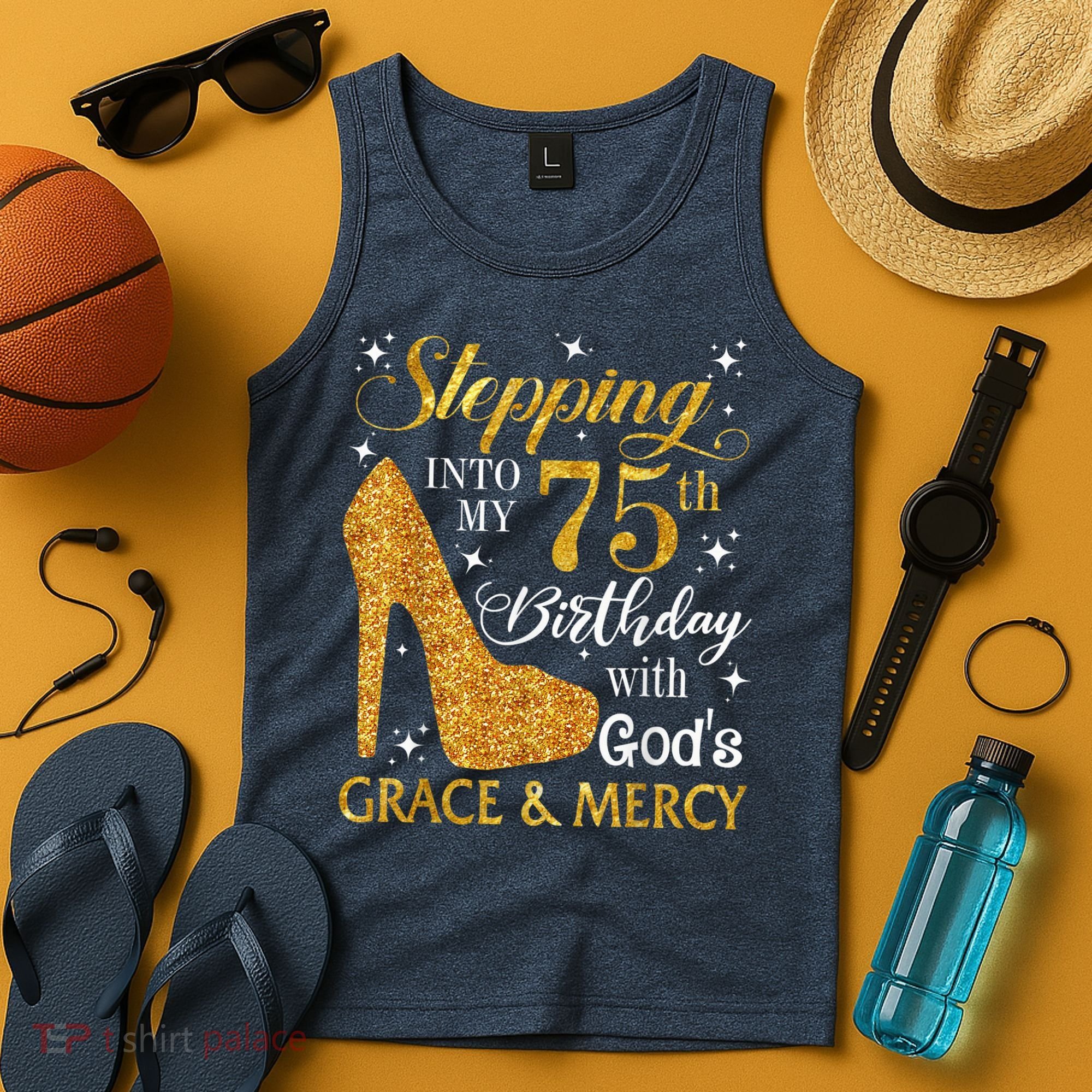 Stepping into my 75th Birthday Present with God's grace & Mercy Tee Tank Top