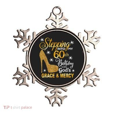 Stepping into my 60th birthday with God's grace & Mercy Ornament