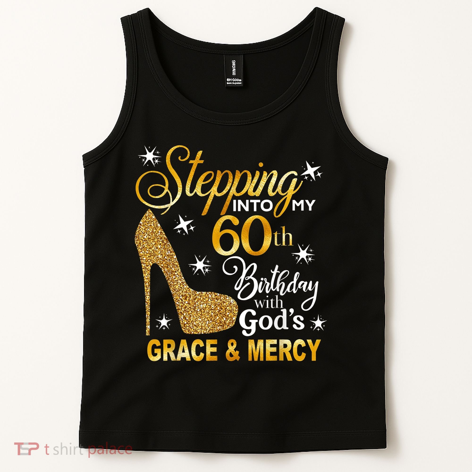 Stepping into my 60th birthday with God's grace & Mercy Tank Top