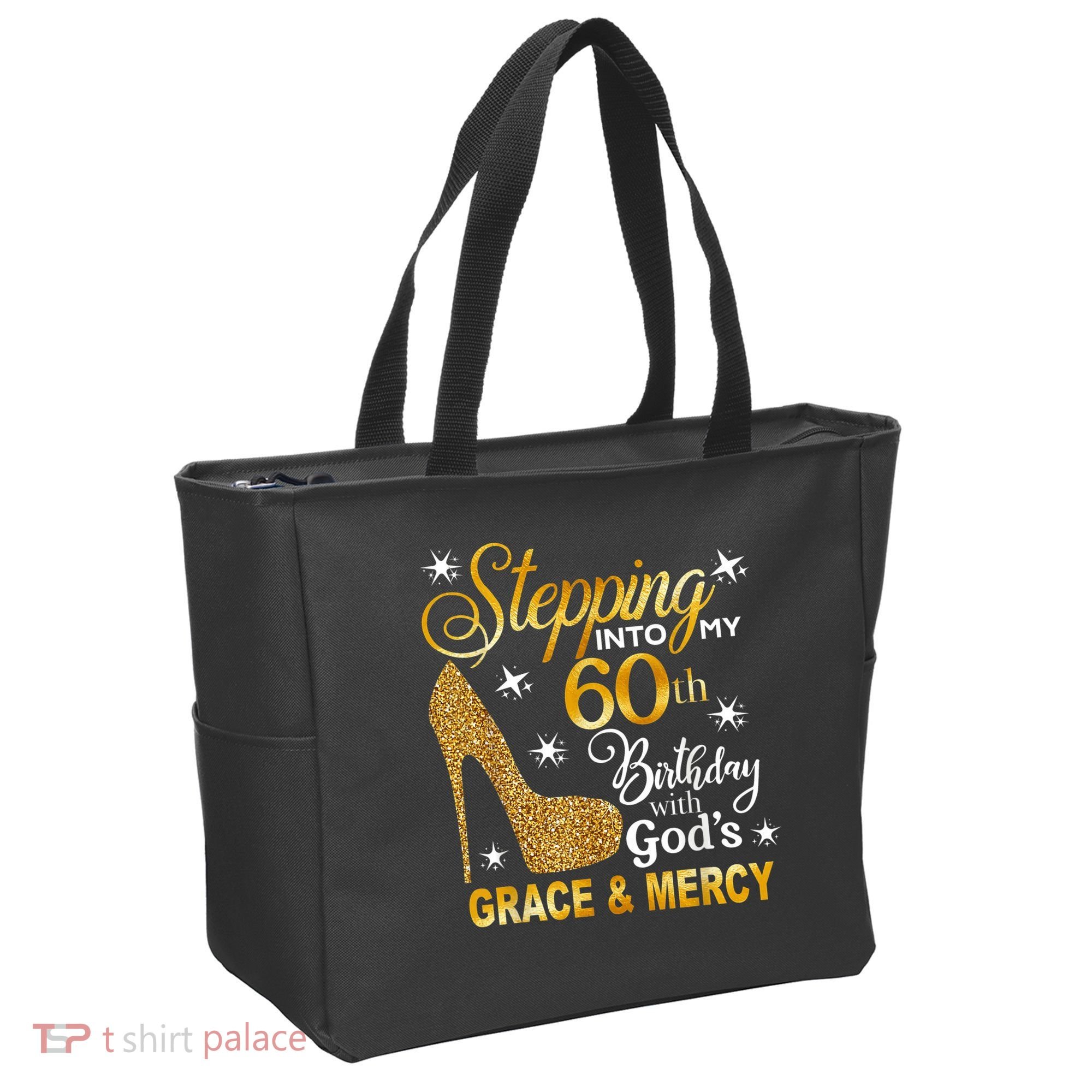 Stepping into my 60th birthday with God's grace & Mercy Tote Bag