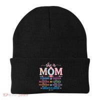 She Is Mom Bible Verses Christian Jesus Mothers Day Floral Beanie thumb 0