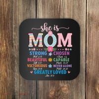 She Is Mom Bible Verses Christian Jesus Mothers Day Floral Coaster thumb 0