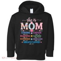 She Is Mom Bible Verses Christian Jesus Mothers Day Floral Toddler Hoodie thumb 0