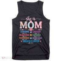 She Is Mom Bible Verses Christian Jesus Mothers Day Floral Tank Top thumb 0