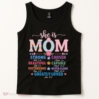 She Is Mom Bible Verses Christian Jesus Mothers Day Floral Tank Top thumb 2