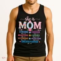 She Is Mom Bible Verses Christian Jesus Mothers Day Floral Tank Top thumb 3