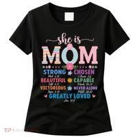 She Is Mom Bible Verses Christian Jesus Mothers Day Floral Women's T-Shirt thumb 0