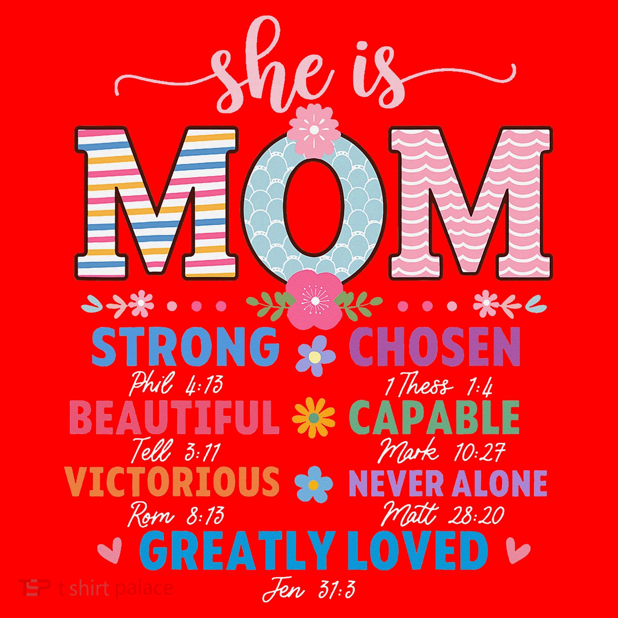 She Is Mom Bible Verses Christian Jesus Mothers Day Floral Santa Hat