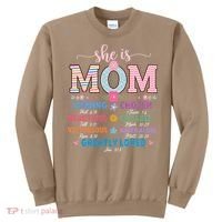 She Is Mom Bible Verses Christian Jesus Mothers Day Floral Sweatshirt thumb 0
