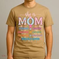 She Is Mom Bible Verses Christian Jesus Mothers Day Floral T-Shirt thumb 3