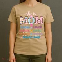 She Is Mom Bible Verses Christian Jesus Mothers Day Floral T-Shirt thumb 4