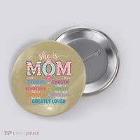 She Is Mom Bible Verses Christian Jesus Mothers Day Floral Button thumb 0