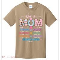 She Is Mom Bible Verses Christian Jesus Mothers Day Floral Kids T-Shirt thumb 0